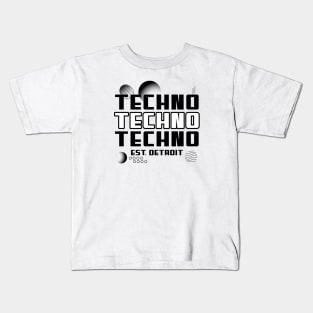 TECHNO TECHNO TECHNO (black) Kids T-Shirt